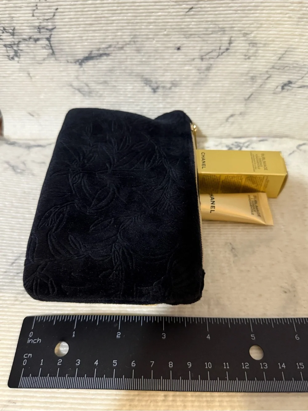 Chanel Beauty Black Velvet Sublimage Pouch, Sublimage Creme, Mask & Concentrate
